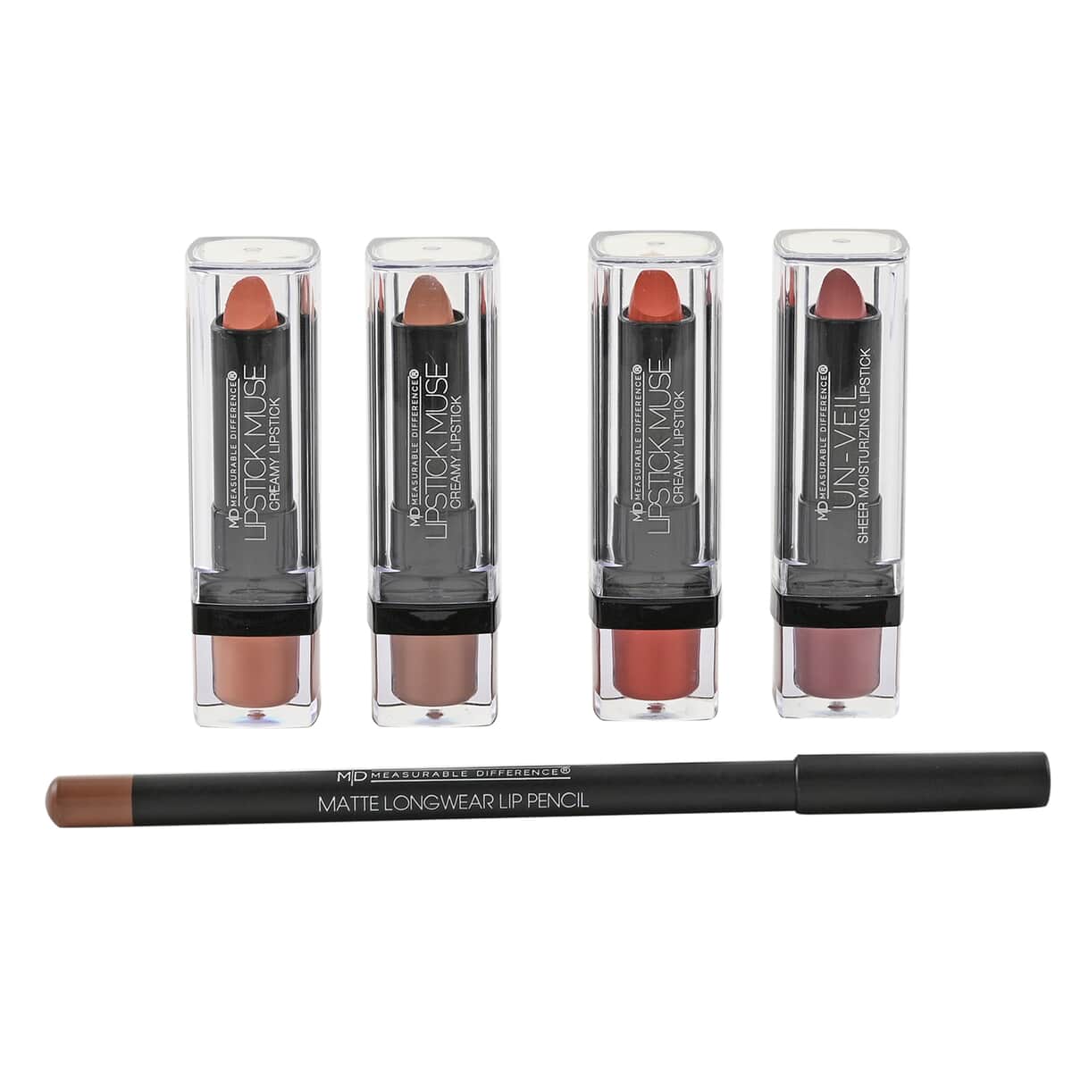MEASURABLE DIFFERENCE Set of 4 Nude Lipstick Muse Creamy and Lip Pencil image number 0