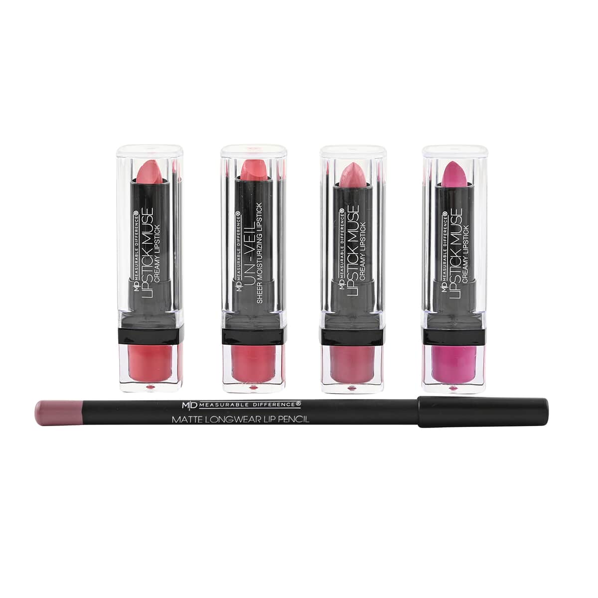 MEASURABLE DIFFERENCE Set of 4 Pink Lipstick Muse Creamy and Lip Pencil image number 0