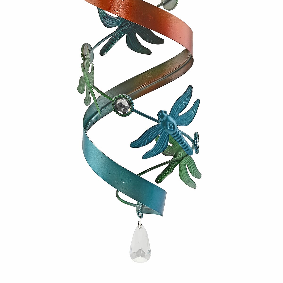 Multi Color with Red Butterfly Pattern Spiral Wind Chime (5.9x5.9x25.5) image number 2