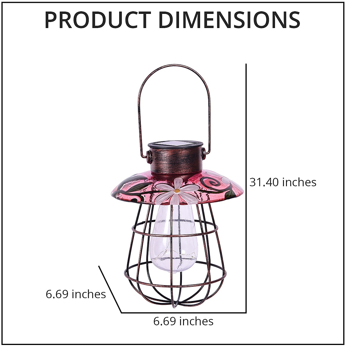 Solar Powered Lantern Garden Decorative- Multi Color image number 3