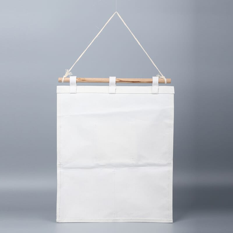 Set of 2 White & Blue Stripe Pattern Hanging Storage Bag Organizer