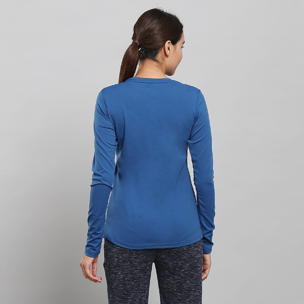 JOVIE Blue Polyester Long Sleeve T-Shirt- M image number 2