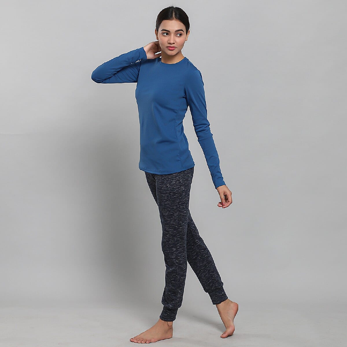 JOVIE Blue Polyester Long Sleeve T-Shirt- M image number 4