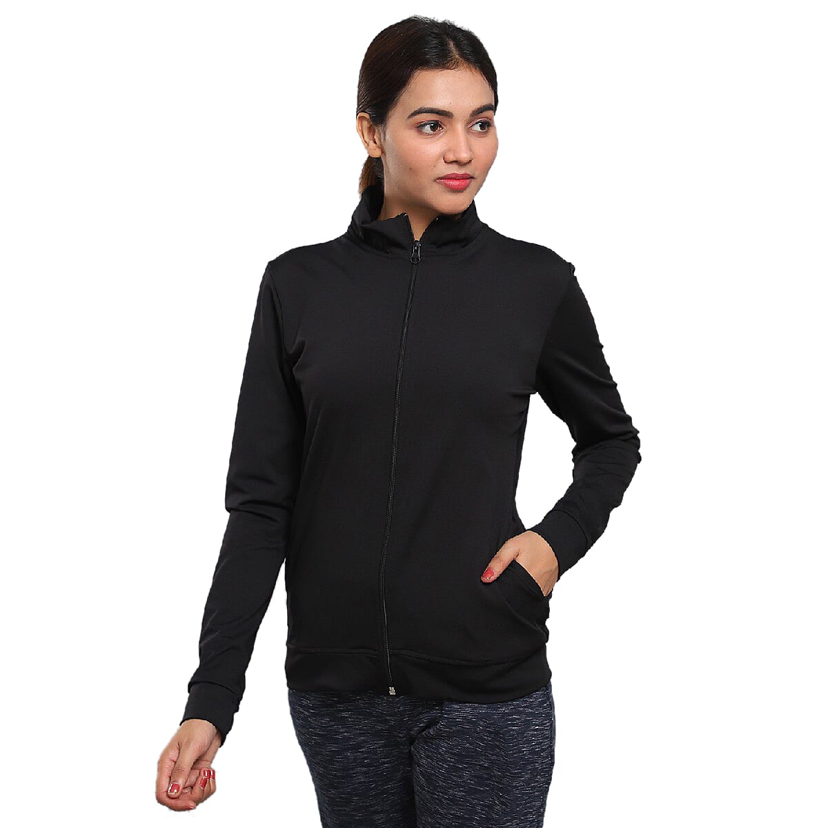 Jovie Black Polyester Jacket- M image number 0