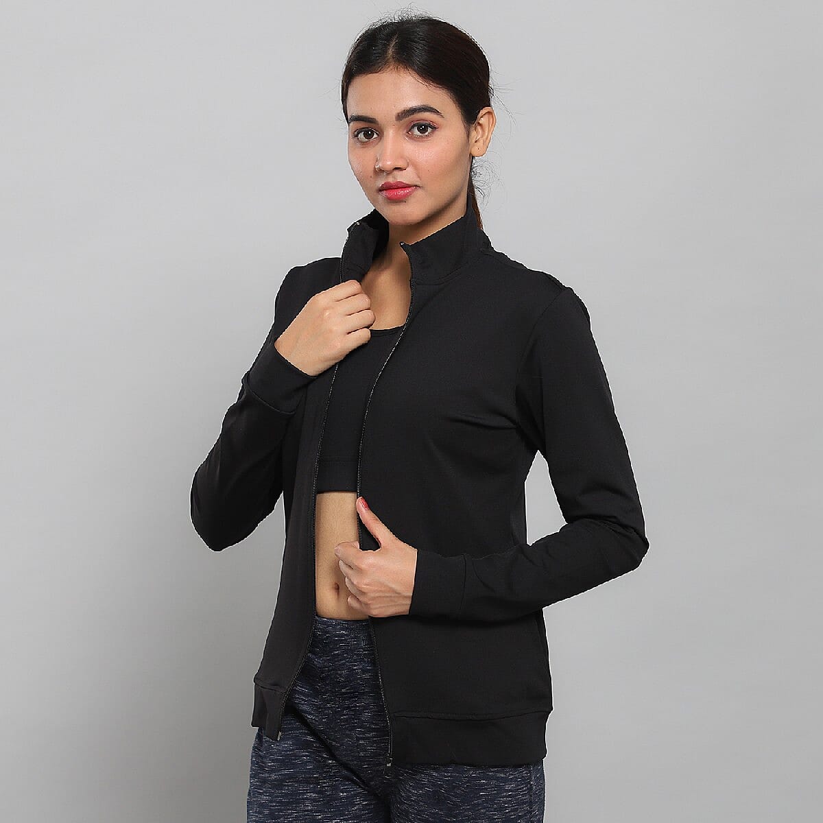 Jovie Black Polyester Jacket- M image number 1