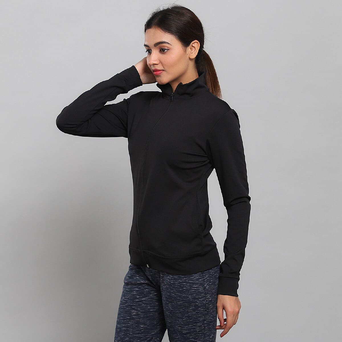 Jovie Black Polyester Jacket- 1X image number 3