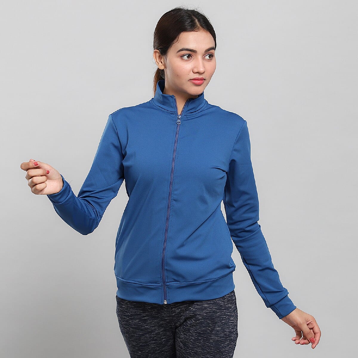 JOVIE Blue Polyester Jacket- 3X image number 0