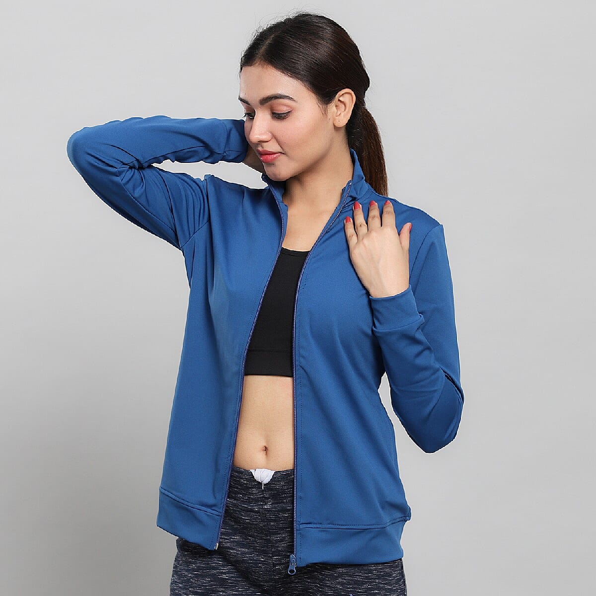 JOVIE Blue Polyester Jacket- 3X image number 1