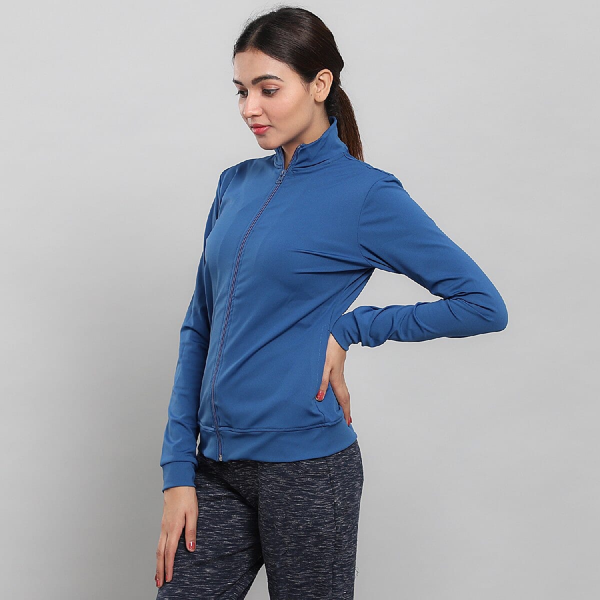 JOVIE Blue Polyester Jacket- 3X image number 3