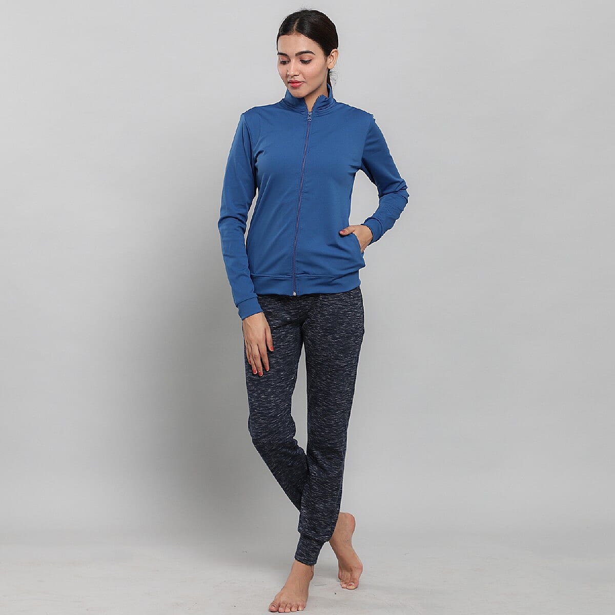 JOVIE Blue Polyester Jacket- 3X image number 4