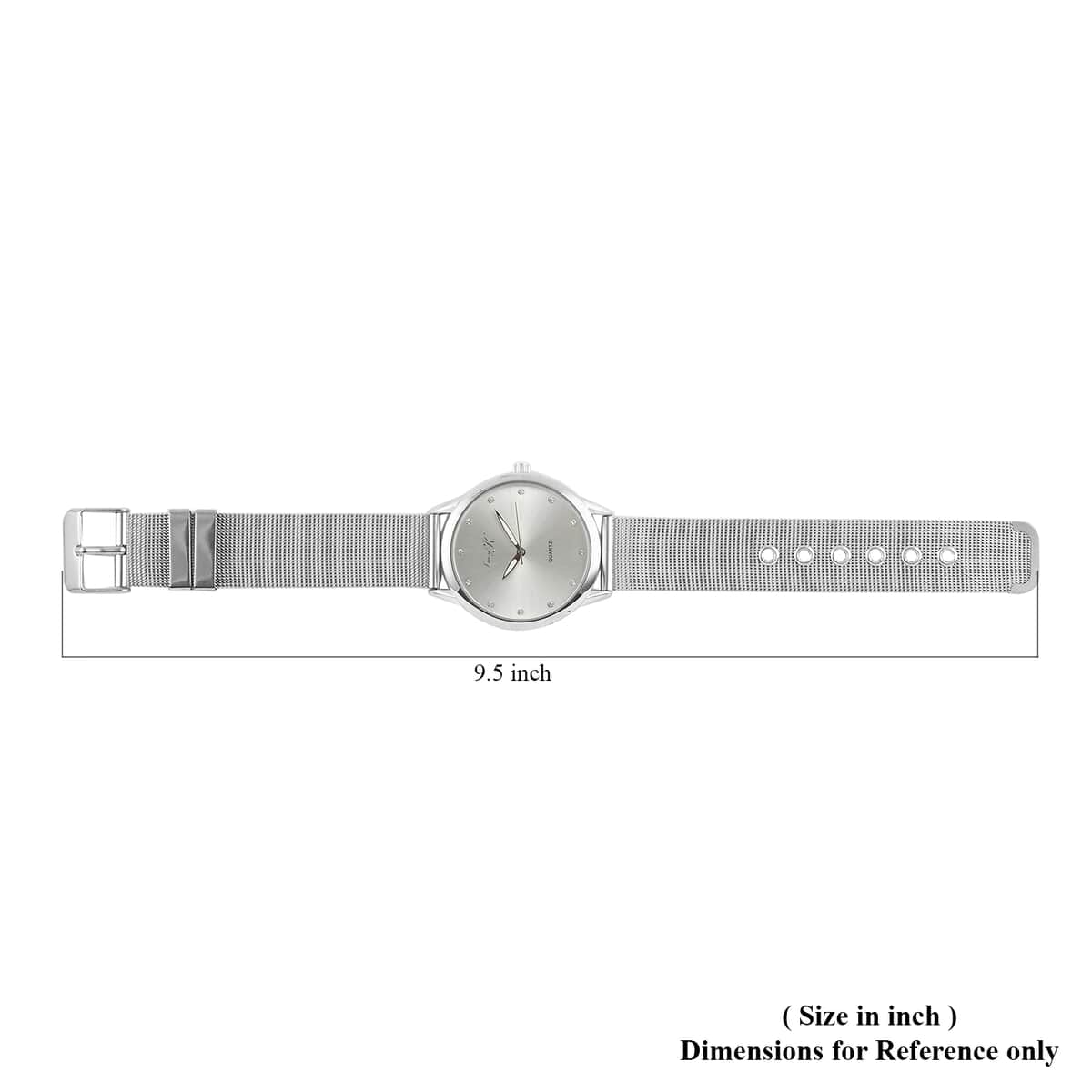 LUCY K Japanese Movement Watch with Sunray Dial and Stainless Steel Mesh Strap image number 5