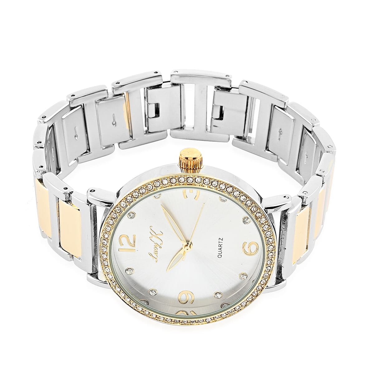 LUCY K Japanese Movement Watch in Goldtone with Faux MOP Dial and Adjustable Strap image number 3