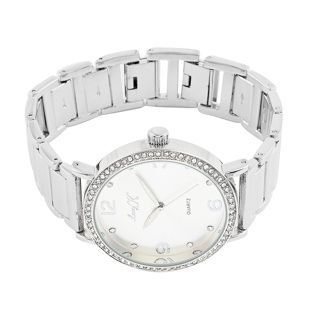 LUCY K Japanese Movement Watch in Silvertone with Faux MOP Dial and Adjustable Strap image number 3