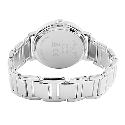 LUCY K Japanese Movement Watch in Silvertone with Faux MOP Dial and Adjustable Strap