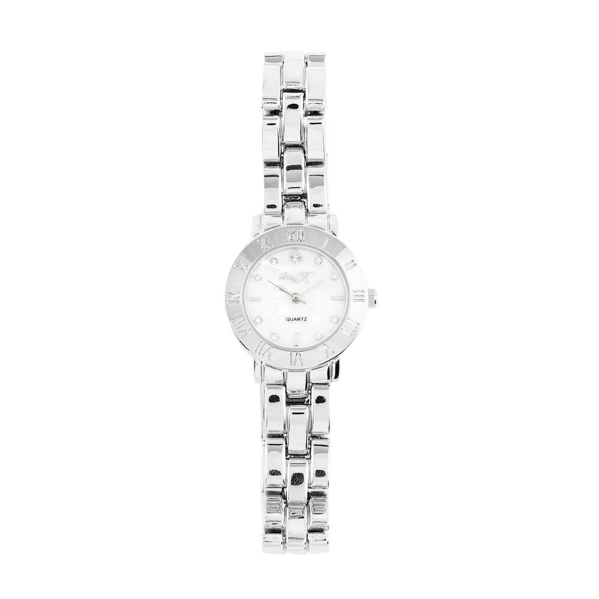 LUCY K Japanese Movement Watch with Faux MOP Dial in Silvertone image number 0