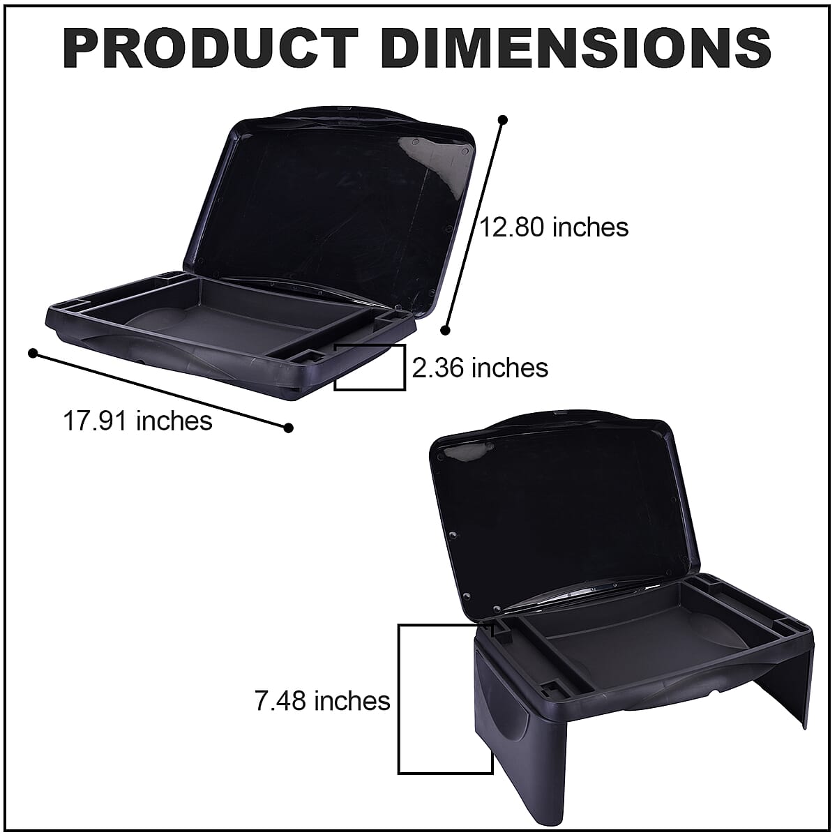 Homesmart Plastic Folding Lap Desk with Storage Space image number 3