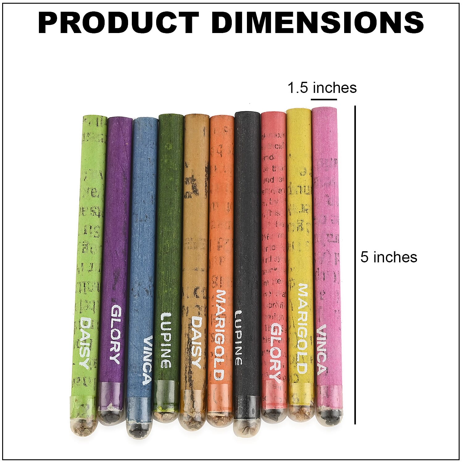 Set of 10 Plantable Mini Colored Pencils (Flower Seeds)