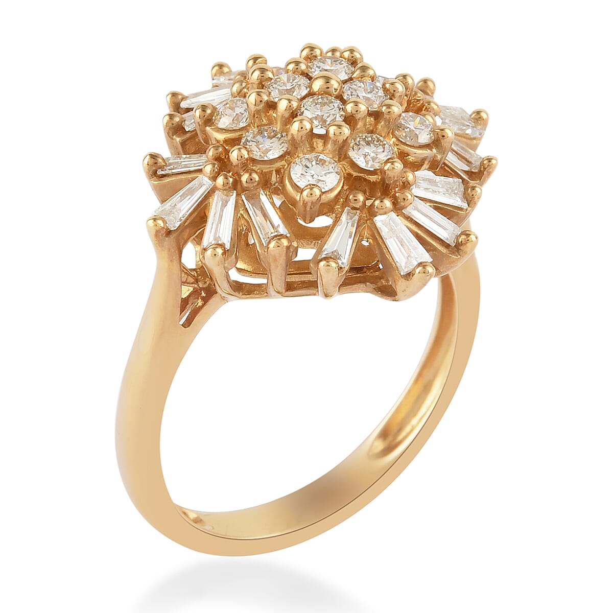 Diamond G-H I3 Ring in 10K Yellow Gold (Size 7.0) 4.75 Grams 1.00 ctw image number 2
