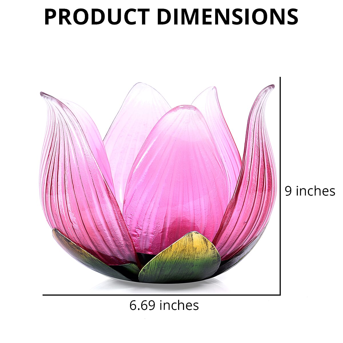 Solar Powered Lotus Floral Garden Decorative - Pink image number 3