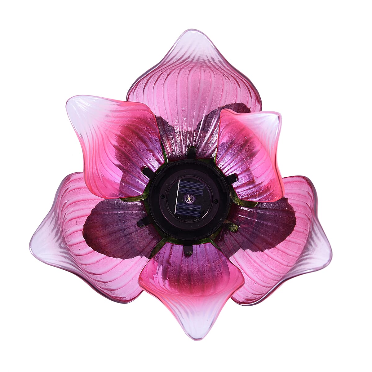Solar Powered Lotus Floral Garden Decorative - Pink image number 5