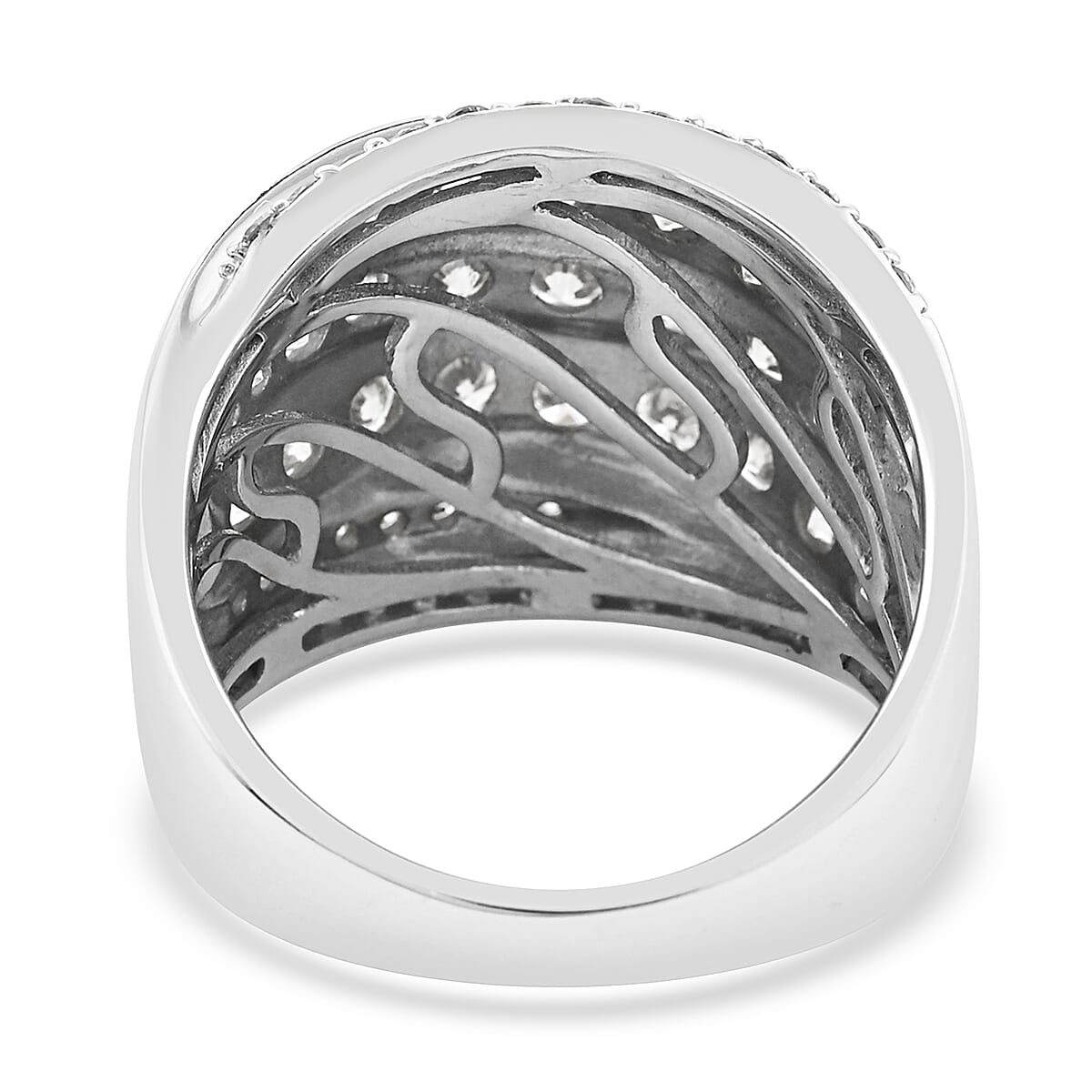 NY Closeout 10K White Gold I I2 Diamond Ring (Size 7.0) 7.50 Grams 2.00 ctw image number 3