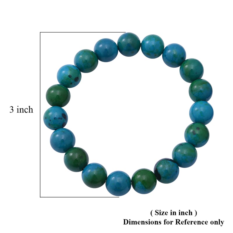Chrysocolla Beaded Stretch Bracelet 100.00 ctw