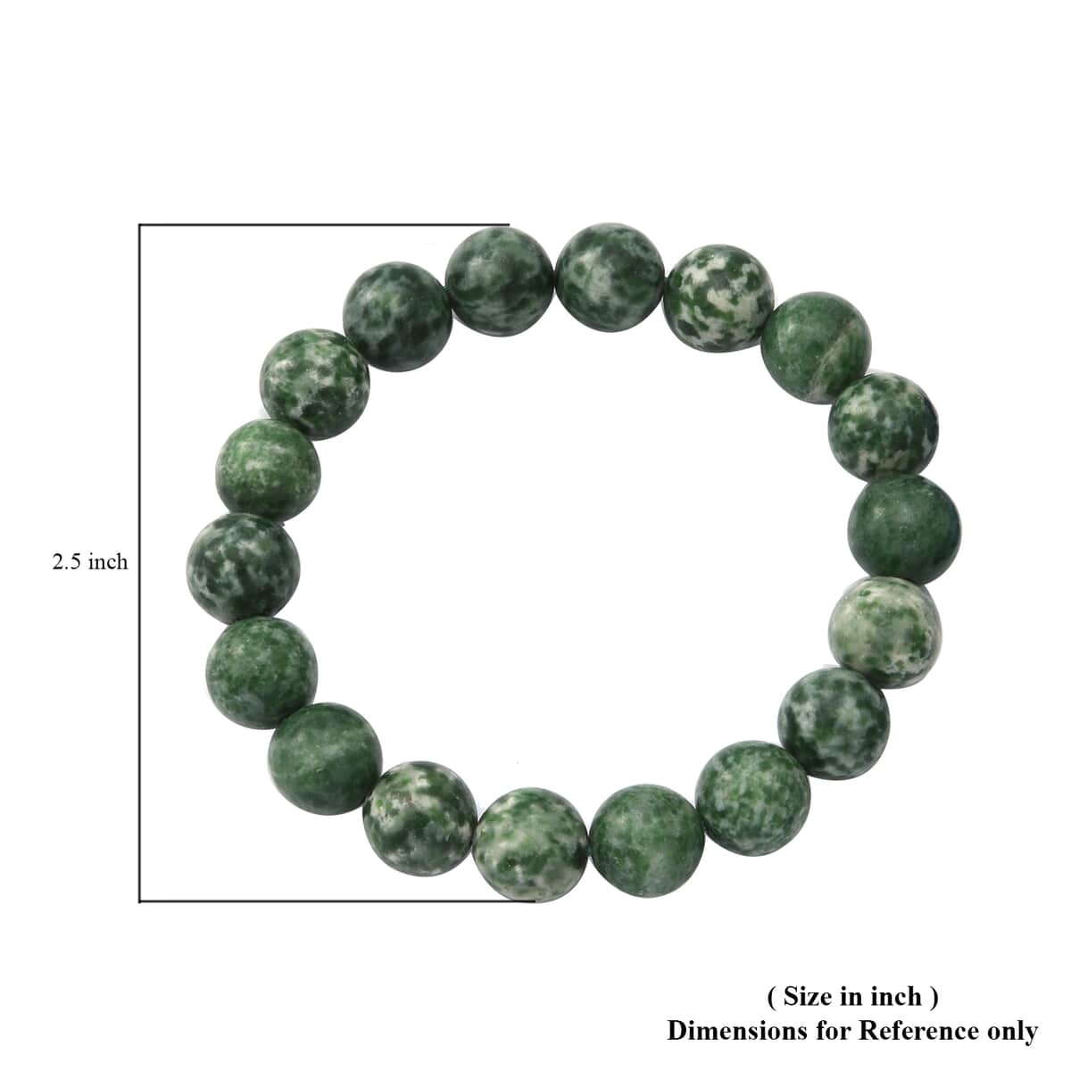 Green Serpentine 10mm Beaded Stretch Bracelet 150.00 ctw image number 1
