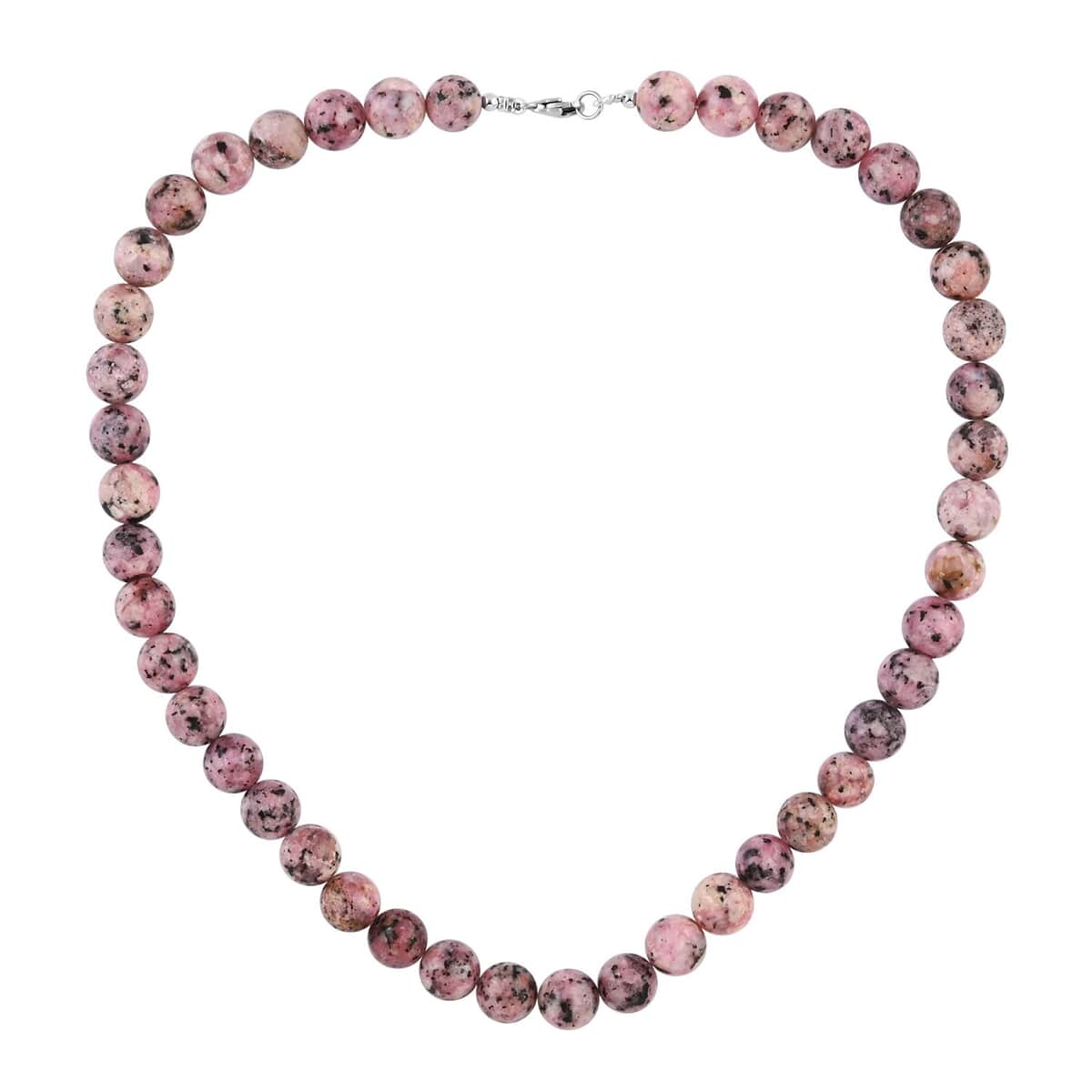 Rhodochrosite 250.00 ctw Bead Necklace In Sterling Silver, Silver Bead Necklace, Beaded Jewelry Gifts For Women (18 Inches) image number 0