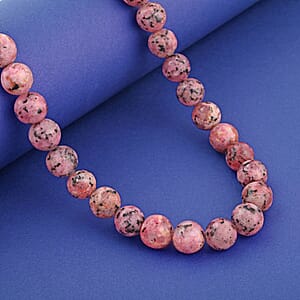 Rhodochrosite 250.00 ctw Bead Necklace In Sterling Silver, Silver Bead Necklace, Beaded Jewelry Gifts For Women (18 Inches)