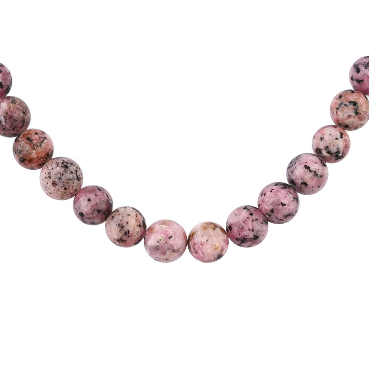 Rhodochrosite 250.00 ctw Bead Necklace In Sterling Silver, Silver Bead Necklace, Beaded Jewelry Gifts For Women (18 Inches) image number 2