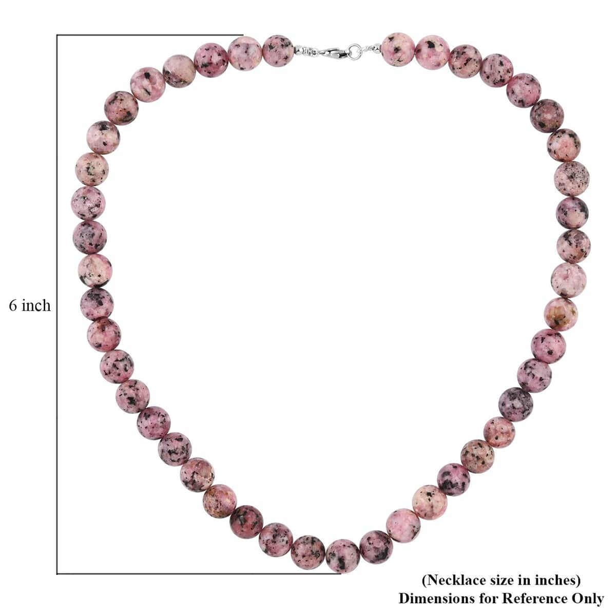 Rhodochrosite 250.00 ctw Bead Necklace In Sterling Silver, Silver Bead Necklace, Beaded Jewelry Gifts For Women (18 Inches) image number 4