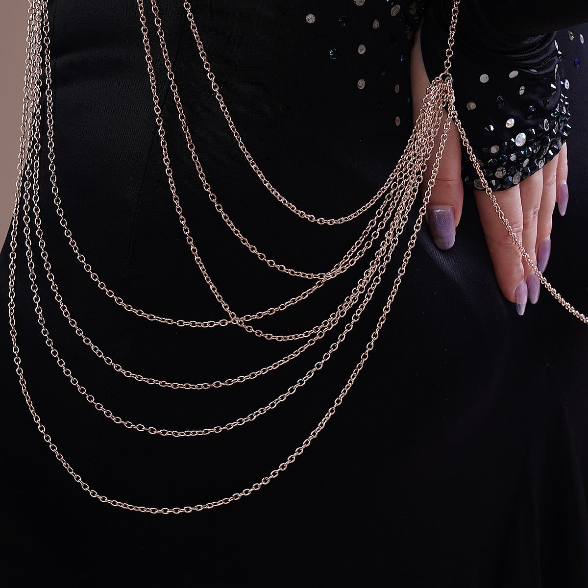 Rosetone Multi Strand Body Chain (21.5-23.5 Inches) image number 6