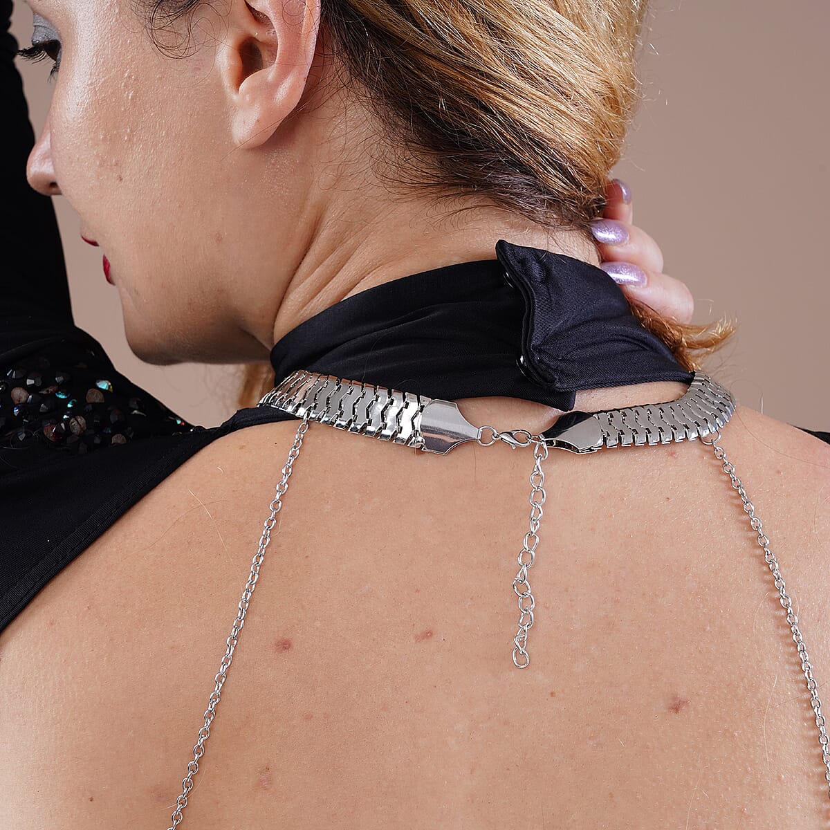 Silvertone Multi Strand Body Chain (21.5-23.5 Inches) image number 1