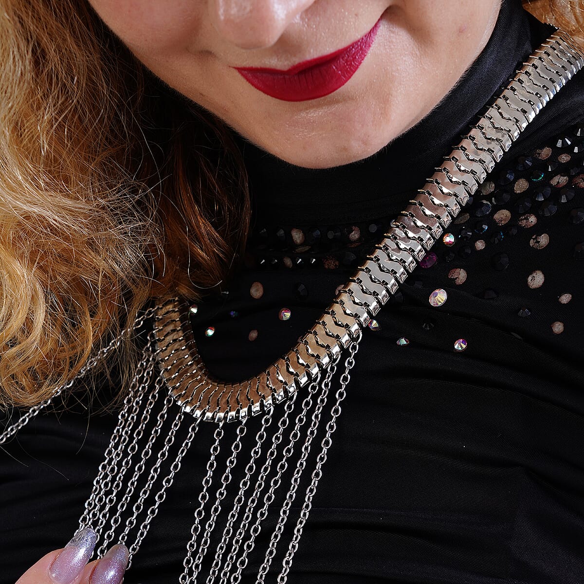 Silvertone Multi Strand Body Chain (21.5-23.5 Inches) image number 4