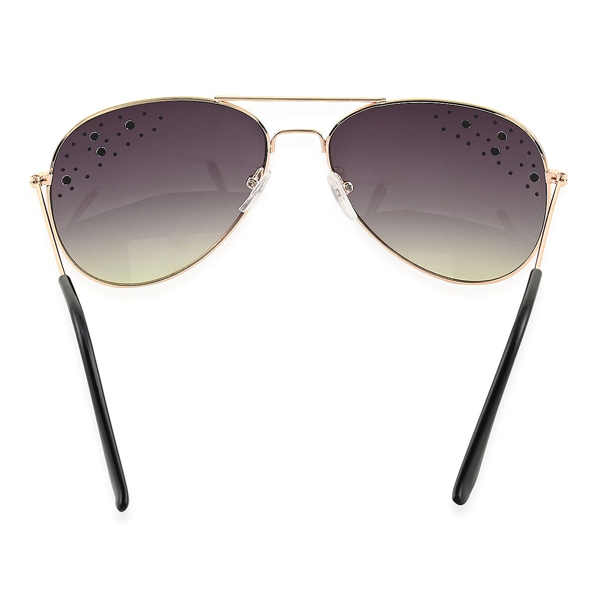 NY CLOSEOUT UV 400 DESIGNER Green Aviator Sunglasses with Rhinestones
