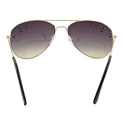 NY CLOSEOUT UV 400 DESIGNER Green Aviator Sunglasses with Rhinestones