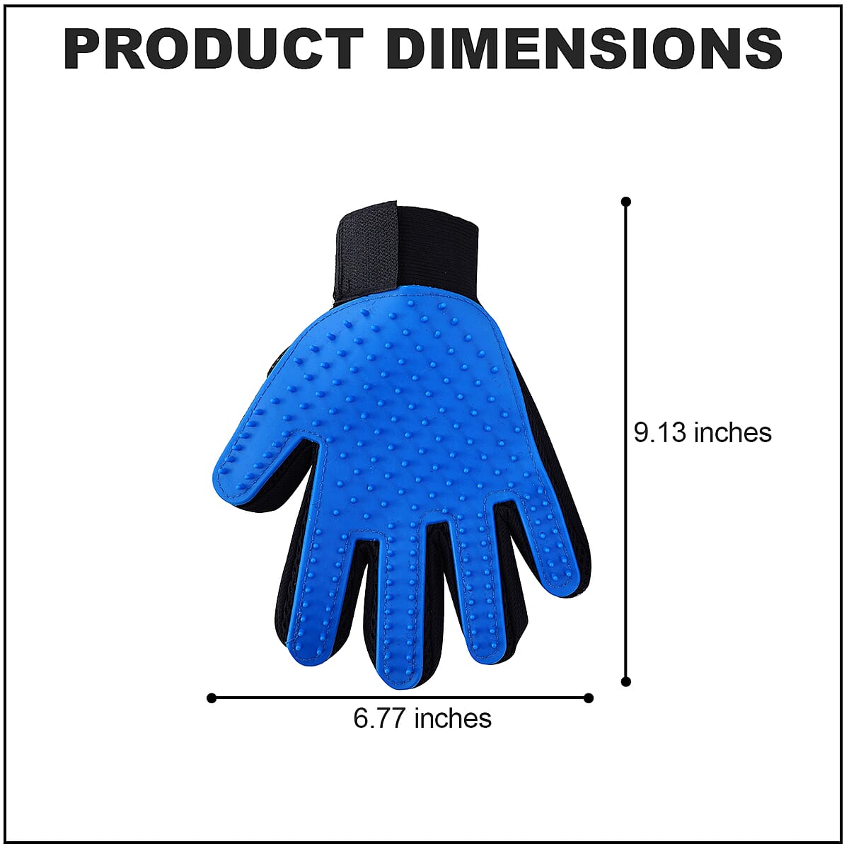 Set of 2 Blue Silicone & Mesh Pet Bathing Gloves (9.13x6.77) image number 3