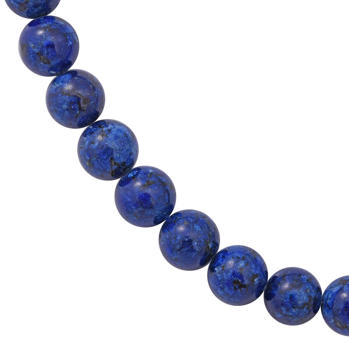 Lapis Lazuli 10mm Beaded Necklace 18 Inches in Sterling Silver 250.00 ctw image number 2