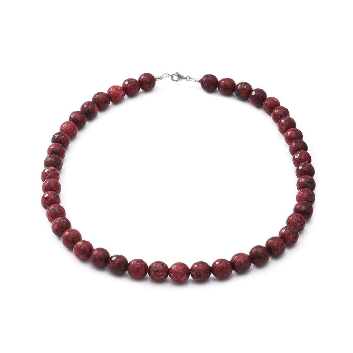 Red Jasper Beaded Necklace 18 Inches in Sterling Silver 250.00 ctw image number 0
