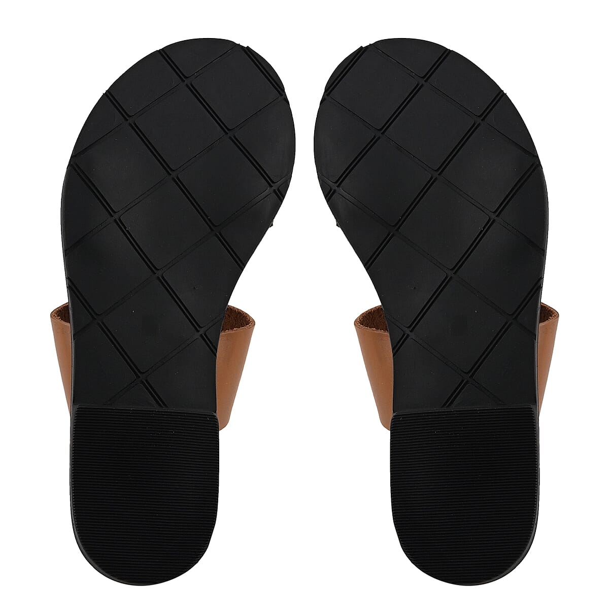 NOMAD Tan and Black Leather Noosa Flat Sandal - Size 6 image number 4