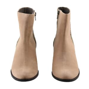 NOMAD Beige and Python Jackie Zip-up Bootie - Size 6.5