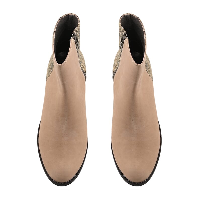 NOMAD Beige and Python Jackie Zip-up Bootie - Size 6.5