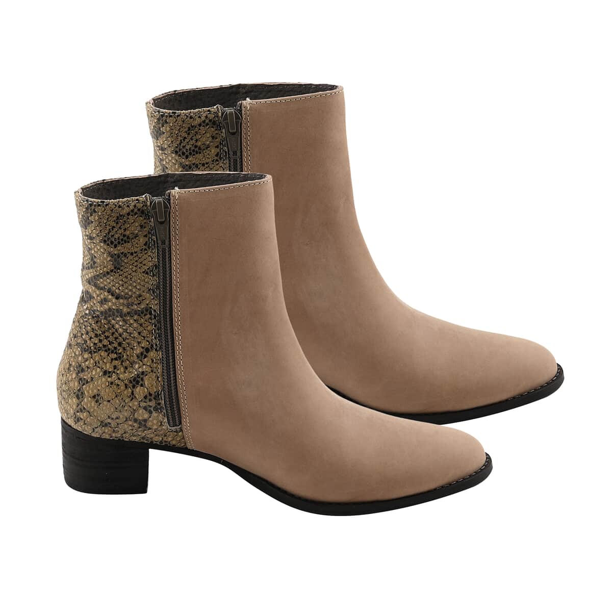 NOMAD Beige and Python Jackie Zip-up Bootie - Size 8 image number 1