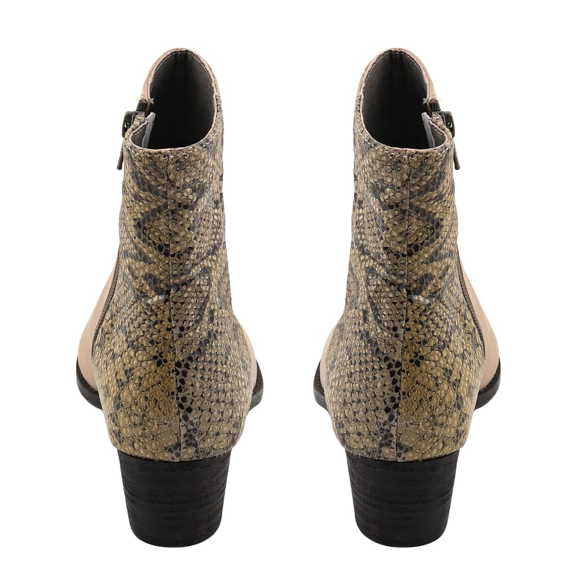 NOMAD Beige and Python Jackie Zip-up Bootie - Size 7.50 image number 2