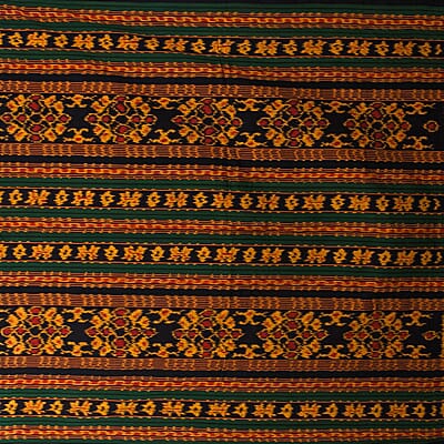 Designer Inspired Handmade Green & Red Tenun Tapestries in Animal Motif