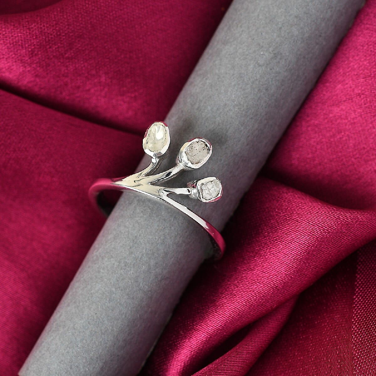 Diamond 0.50 ctw Ring in Platinum Over Sterling Silver (Size 10.0)