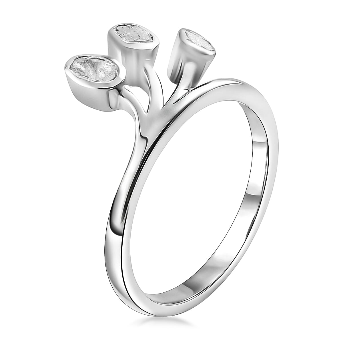 Diamond 0.50 ctw Ring in Platinum Over Sterling Silver (Size 10.0)