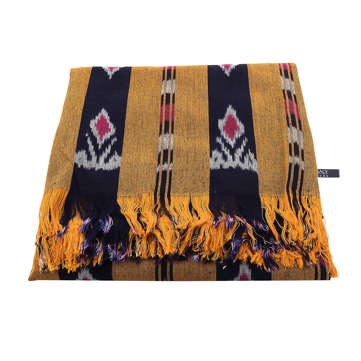 Designer Inspired Handmade Blue & Golden Tenun Tapestries in Animal Motif image number 1