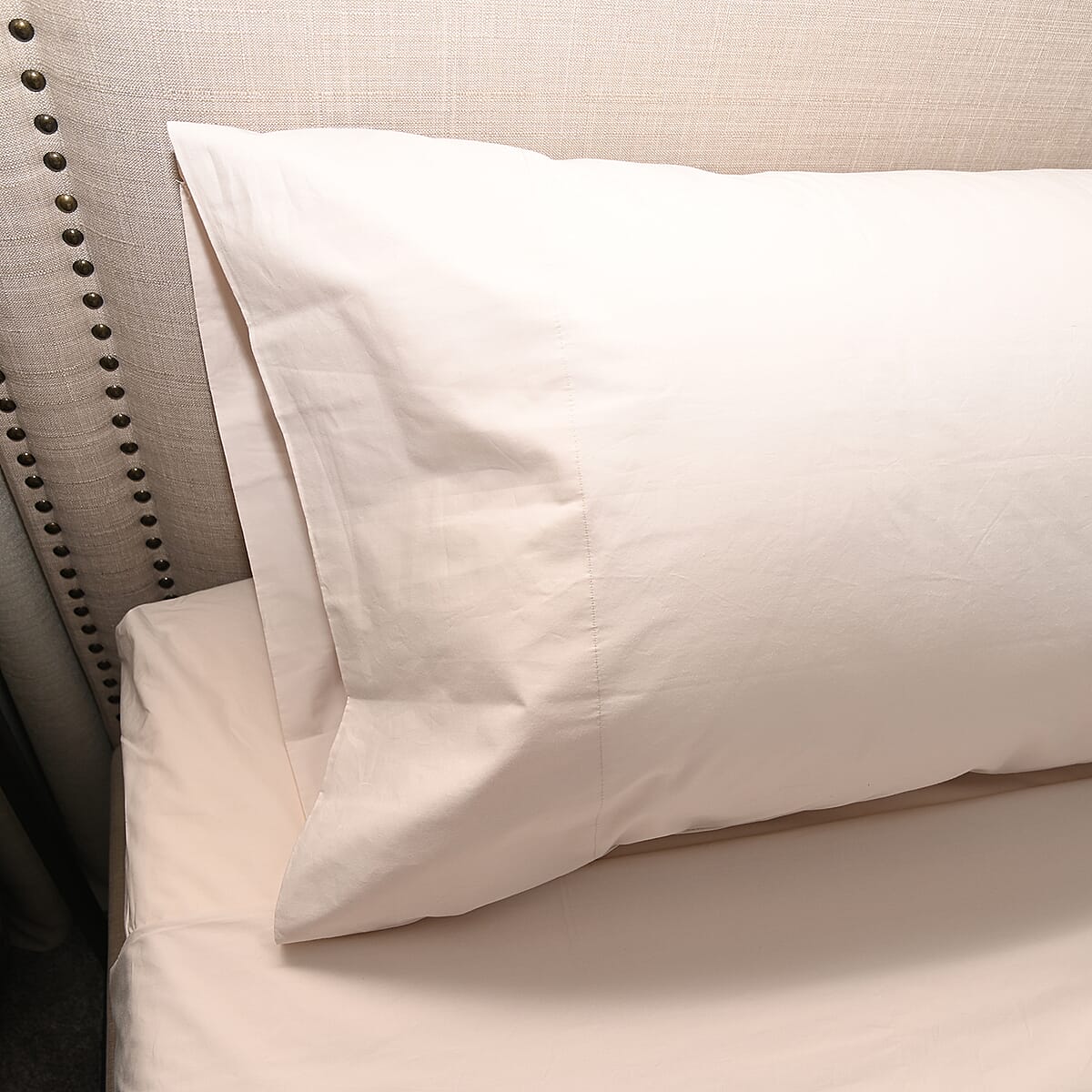 Homestead Sand 300 TC 100% Organic Cotton Percale Sheet Set - Full image number 3