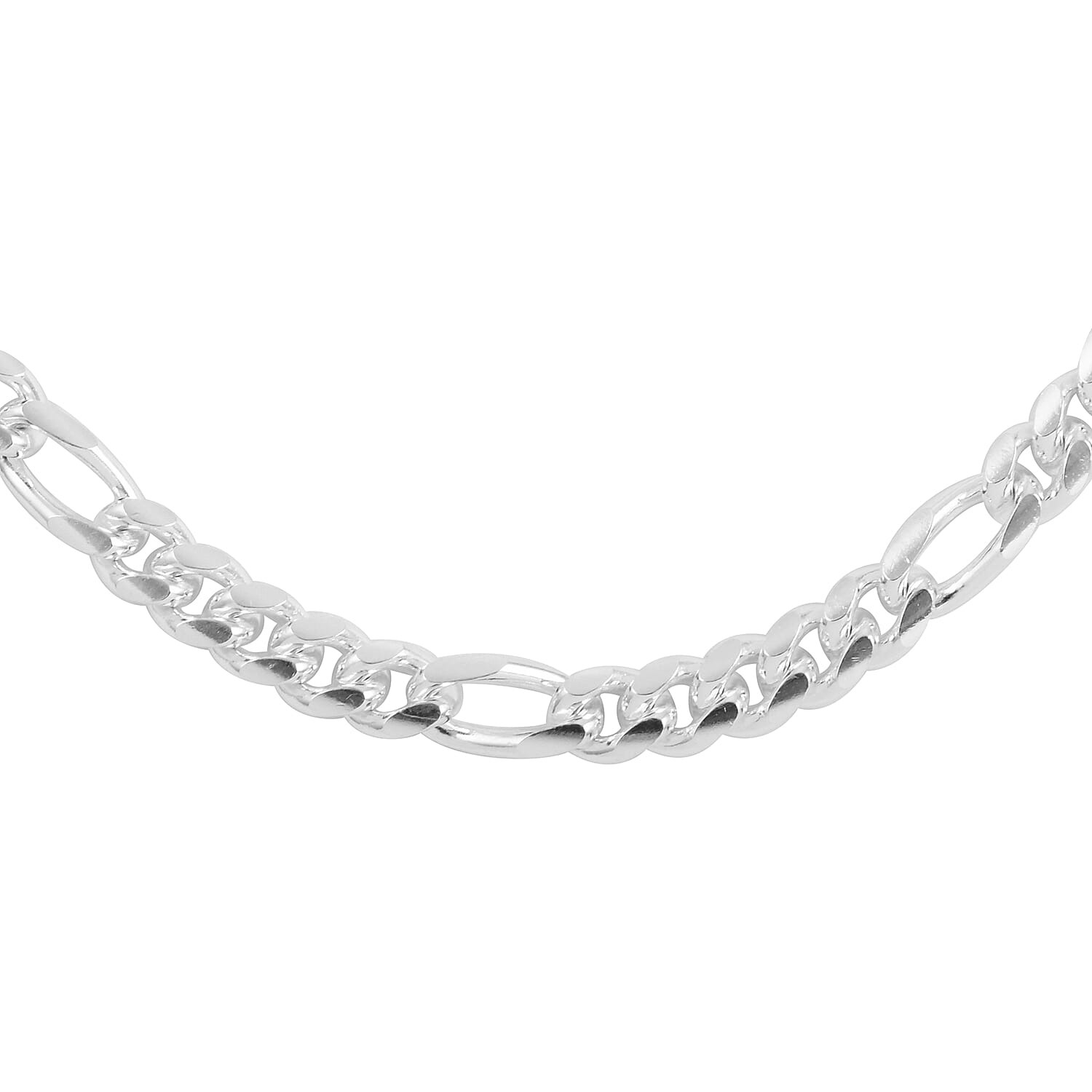 Italian Figaro Necklace 22 Inches in Sterling Silver 24.20 Grams